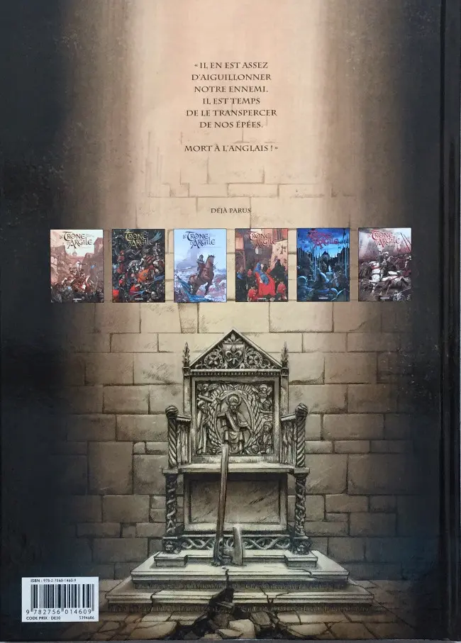 Verso de l'album Le Trône d'Argile Tome 4 La mort des rois