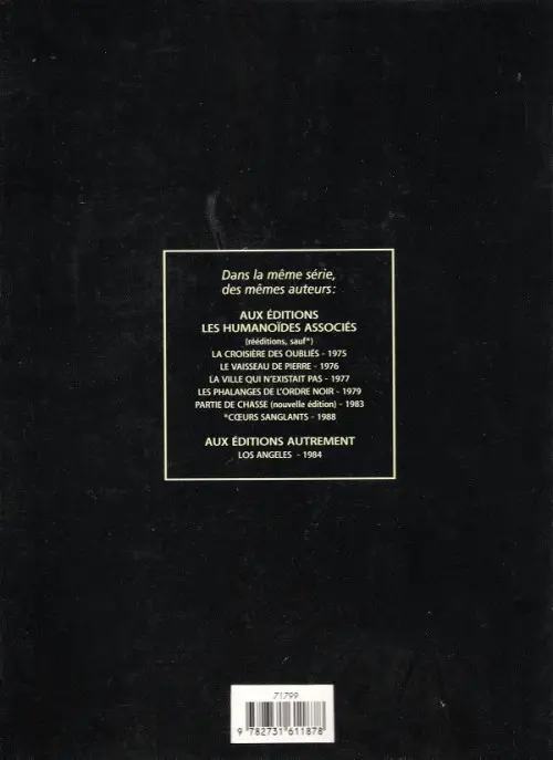 Verso de l'album Le Vaisseau de pierre