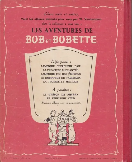 Verso de l'album Bob et Bobette Tome 13 Le castel de Cognedur
