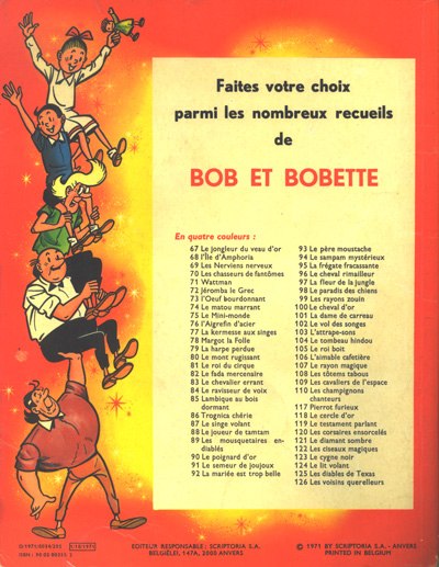 Verso de l'album Bob et Bobette Tome 125 Les Diables de Texas