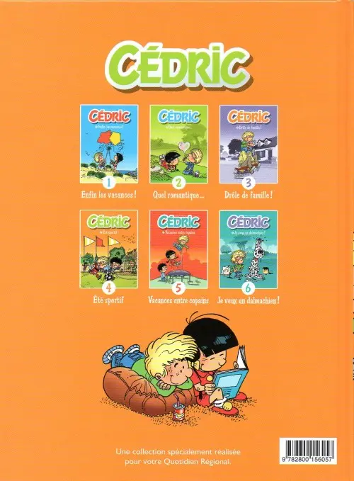Verso de l'album Cédric Albums publicitaires Été sportif