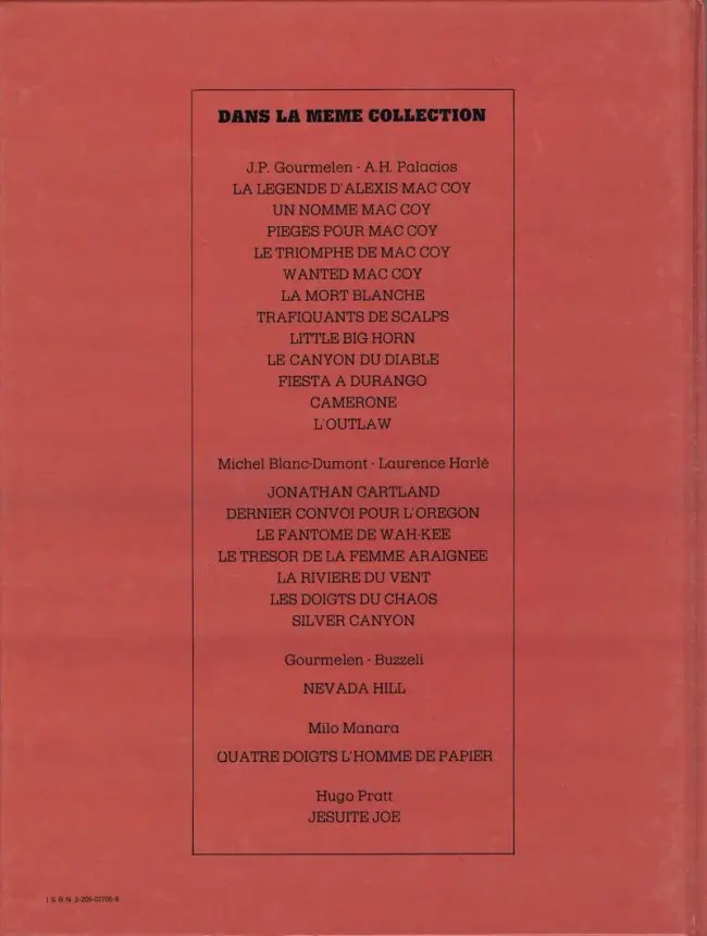 Verso de l'album Mac Coy Tome 12 L'outlaw