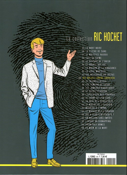 Verso de l'album Ric Hochet La collection Tome 44 Ric Hochet contre Sherlock