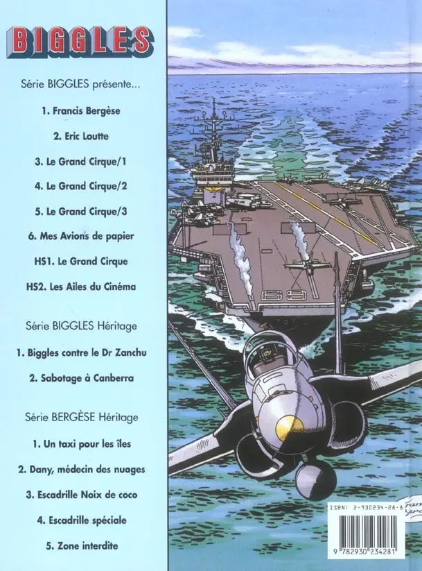 Verso de l'album Biggles présente... Tome 6 Mes avions de papier