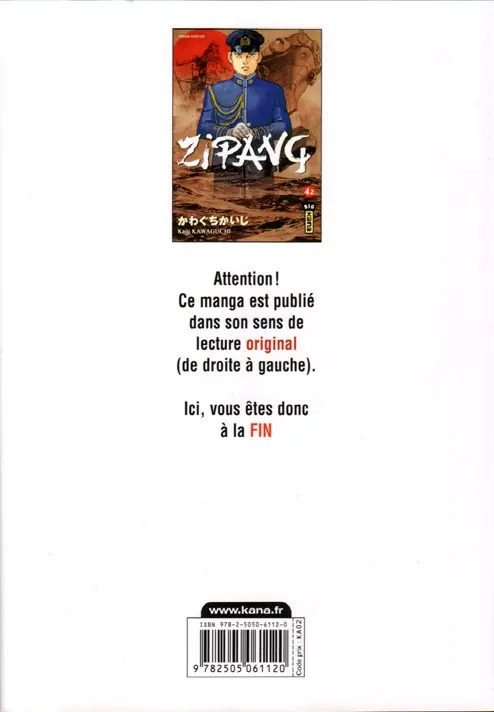 Verso de l'album Zipang 42