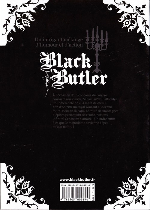 Verso de l'album Black Butler 5 Black Sushiya