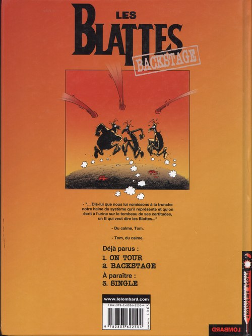 Verso de l'album Les Blattes Tome 2 Backstage