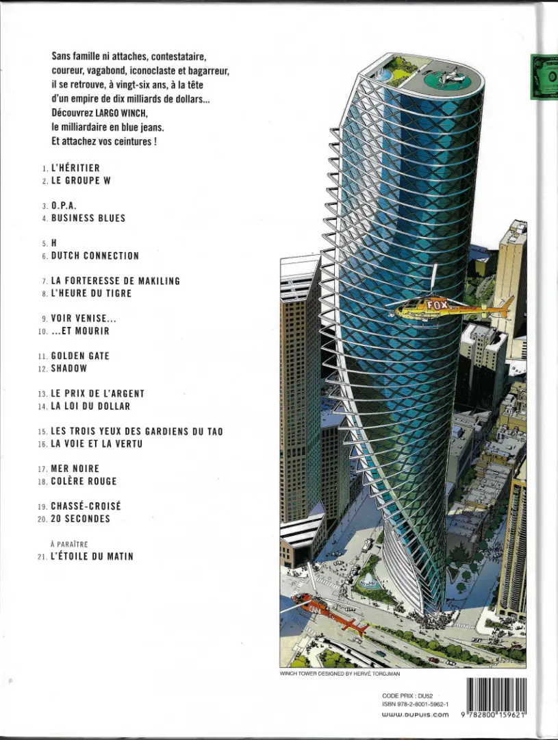 Verso de l'album Largo Winch Tome 18 Colère rouge