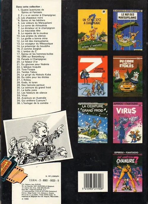 Verso de l'album Spirou et Fantasio Tome 21 Du glucose pour Noémie