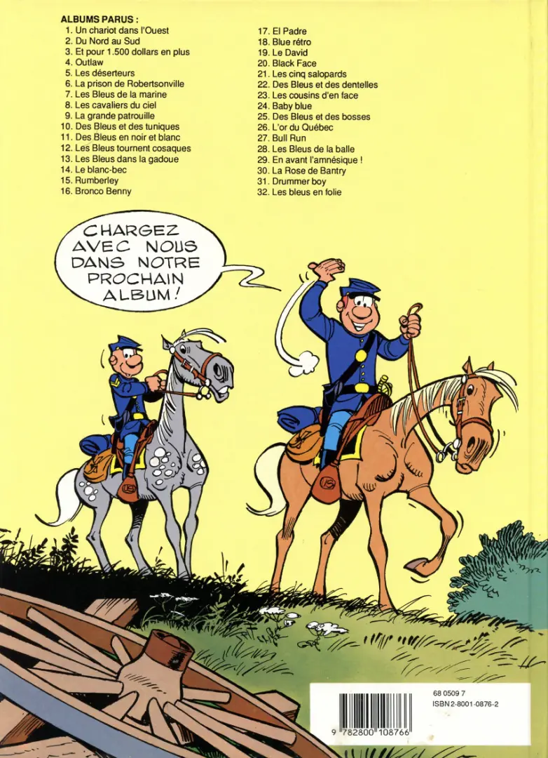 Verso de l'album Les Tuniques Bleues Tome 19 Le David