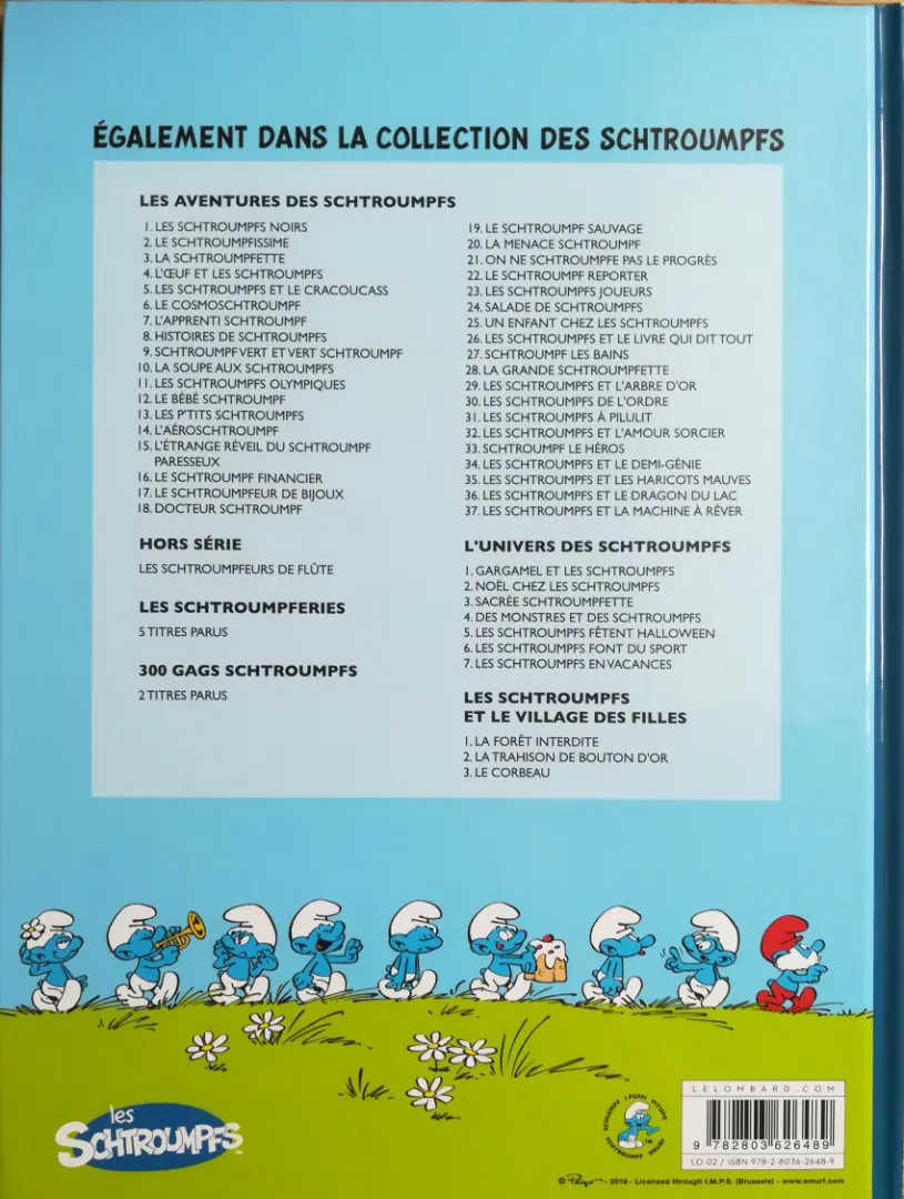 Verso de l'album Les Schtroumpfs Tome 28 La Grande Schtroumpfette