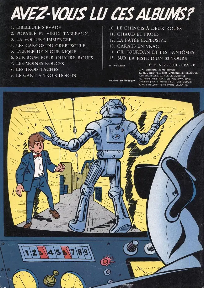 Verso de l'album Gil Jourdan Tome 14 Gil jourdan et les fantômes