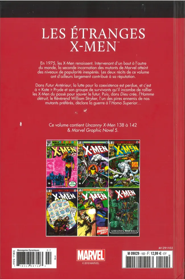Verso de l'album Le meilleur des Super-Héros Marvel Tome 102 Les Etranges X-Men