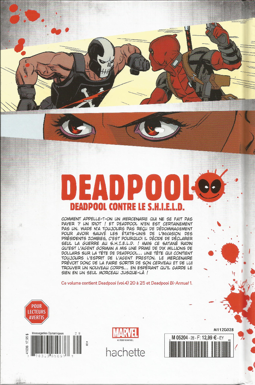 Verso de l'album Deadpool - La collection qui tue Tome 28 Deadpool contre le S.H.I.E.L.D.
