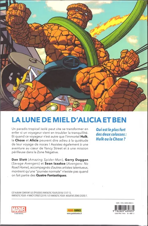 Verso de l'album Fantastic Four Tome 4 La Chose Vs l'immortel Hulk
