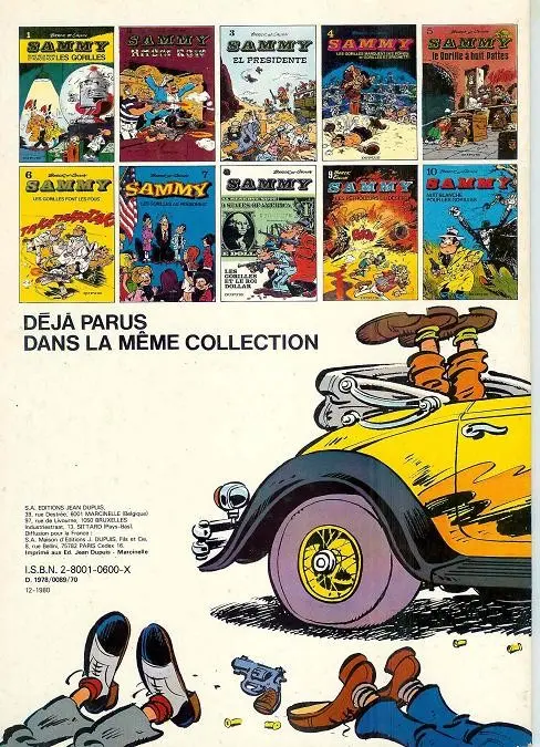Verso de l'album Sammy Tome 11 Deux histoires de gorilles