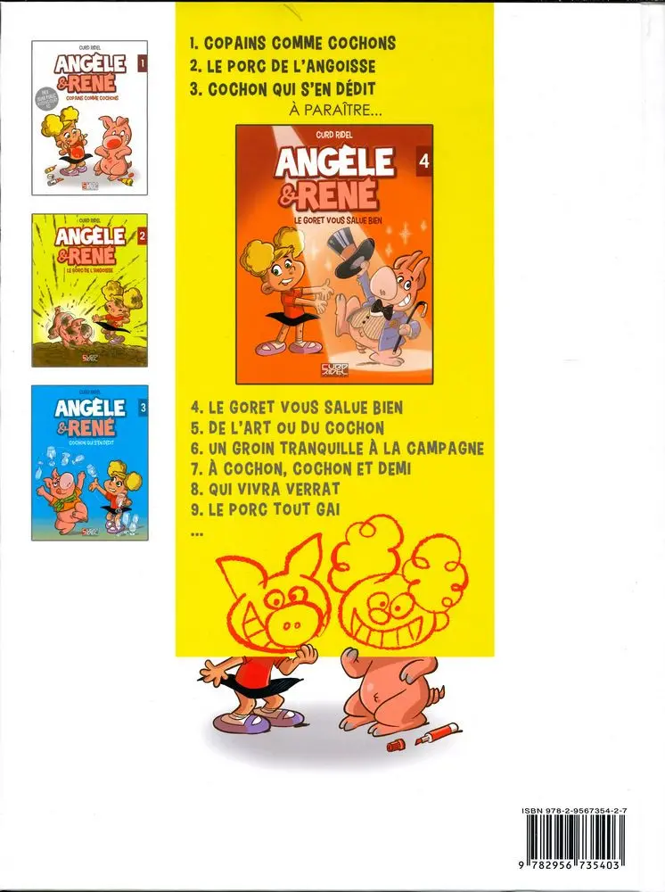 Verso de l'album Angèle & René Tome 3 Cochon qui s'en dédit