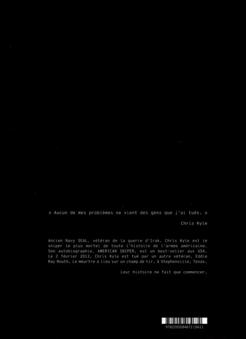 Verso de l'album L'homme qui tua Chris Kyle