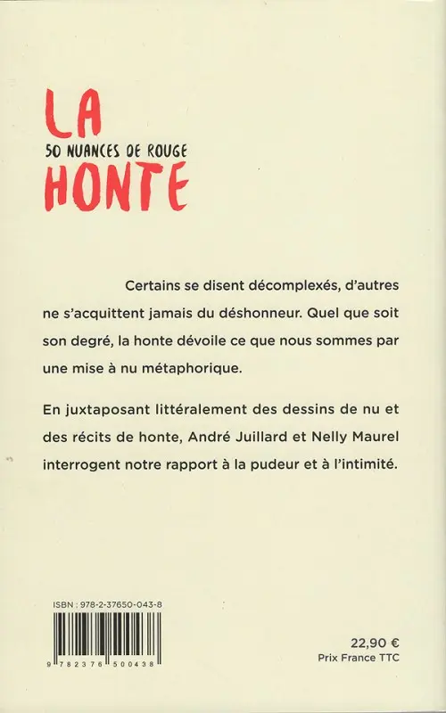 Verso de l'album La honte, 50 nuances de rouge
