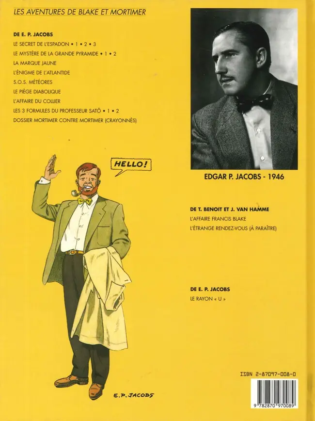 Verso de l'album Blake et Mortimer Tome 4 Le Mystère de la Grande Pyramide - Tome 1