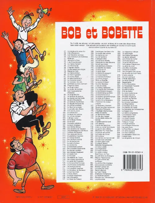 Verso de l'album Bob et Bobette Tome 115 Les Martiens sont là