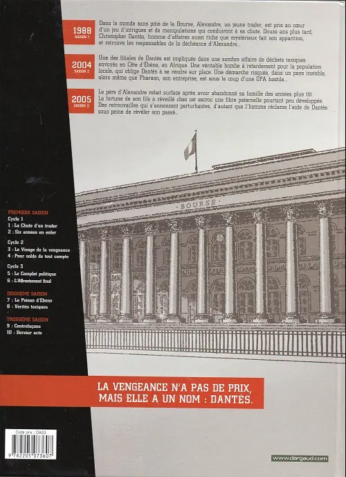 Verso de l'album Dantès Tome 9 Contrefaçons