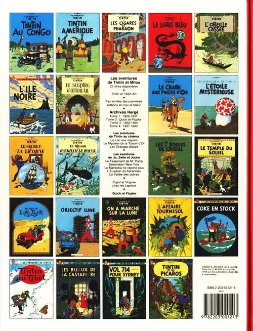 Verso de l'album Tintin Tome 22 Vol 714 pour Sydney