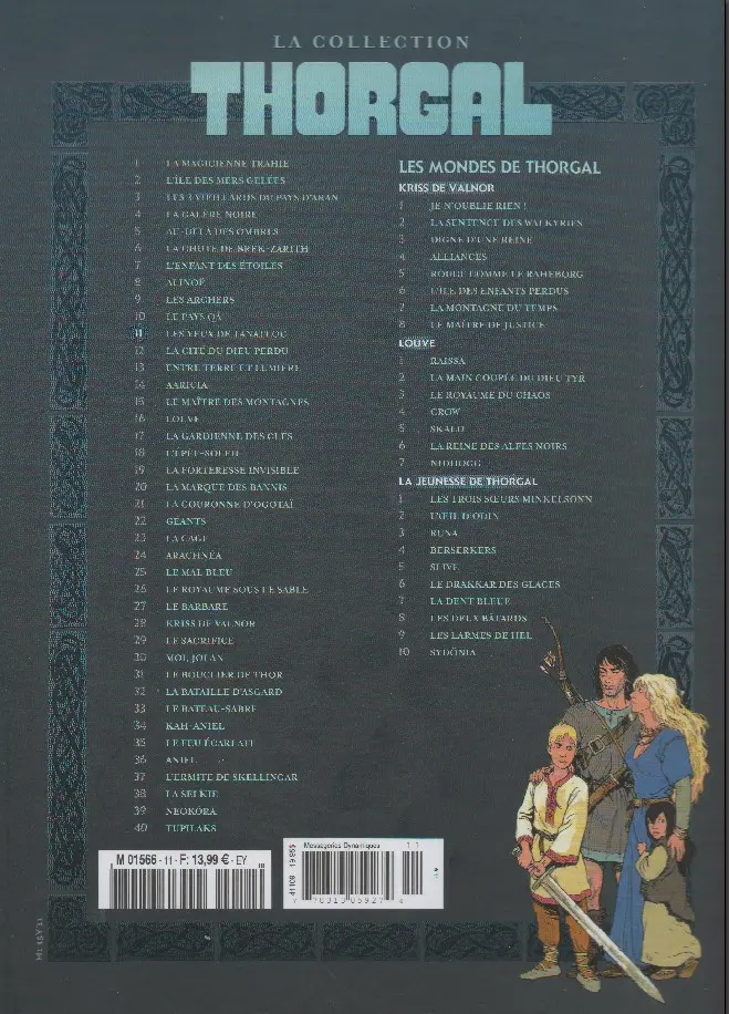 Verso de l'album Thorgal - La collection Tome 11 Les yeux de Tanatloc