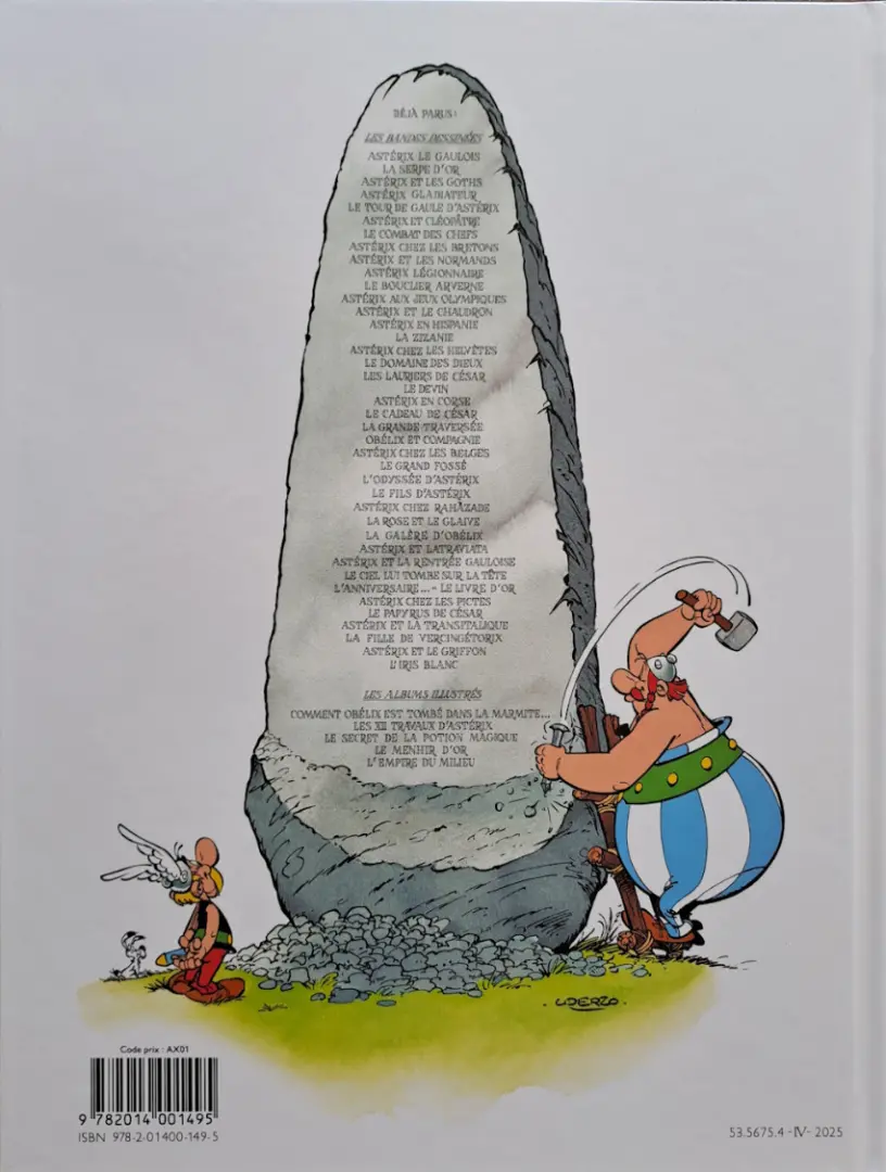Verso de l'album Astérix Tome 7 Le combats des Chefs