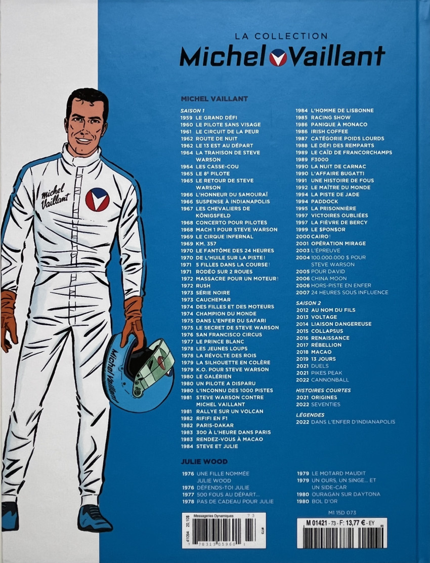 Verso de l'album Michel Vaillant La Collection 73 13 jours