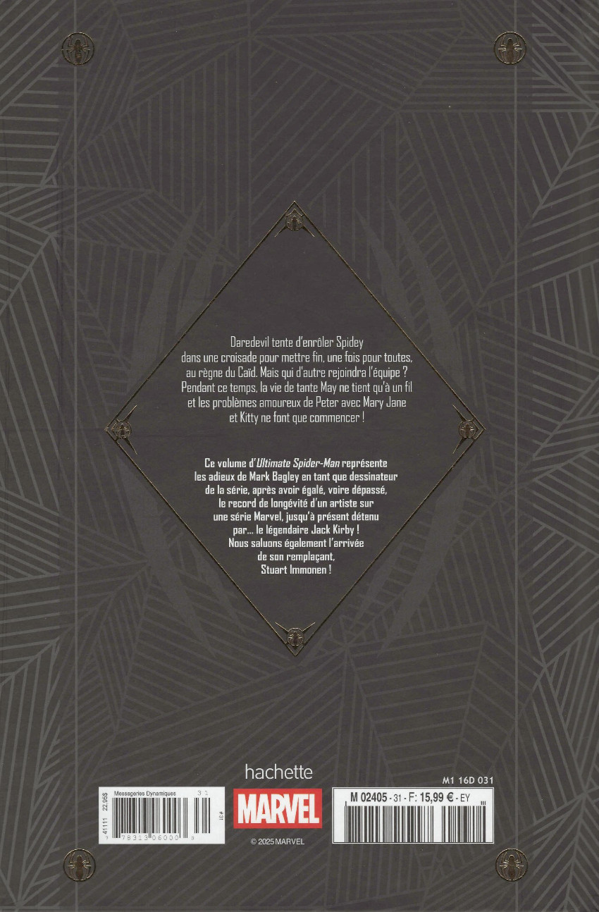 Verso de l'album Marvel Ultimate 31 Guerriers