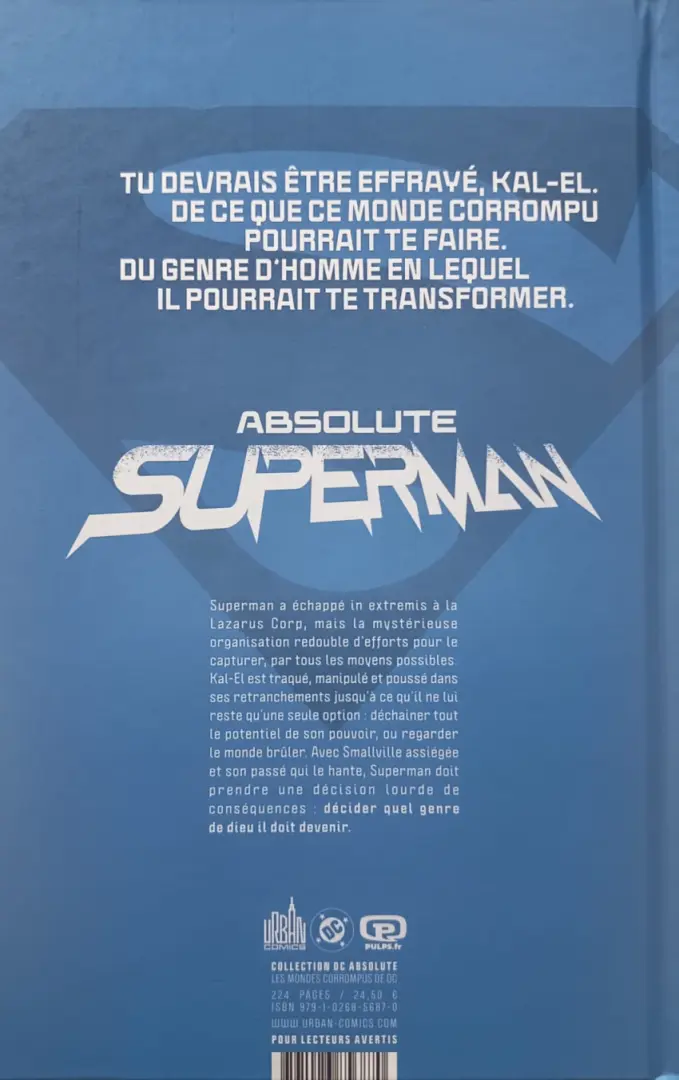 Verso de l'album Absolute Superman Tome 2 Le Fils du démon