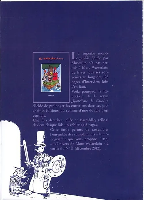 Verso de l'album Wasterlain - Une Monographie Wasterlain - Complément à la monographie