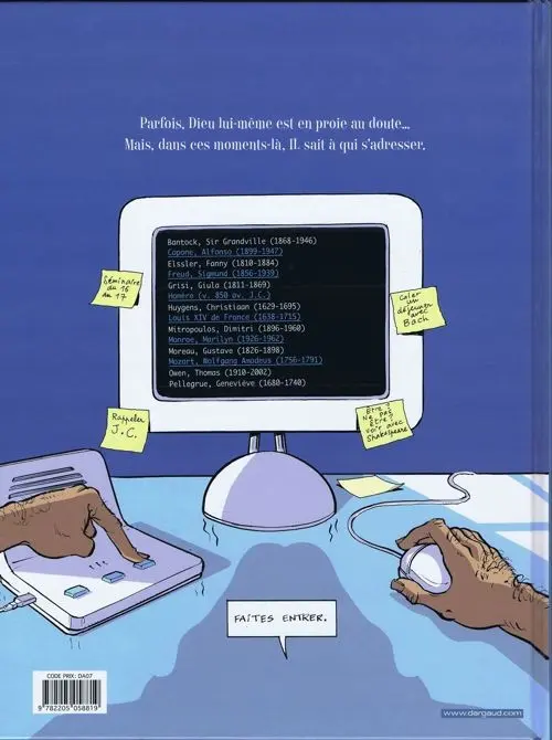 Verso de l'album Dieu n'a pas réponse à tout Tome 1 Dieu n'a pas réponse à tout (mais IL est bien entouré)