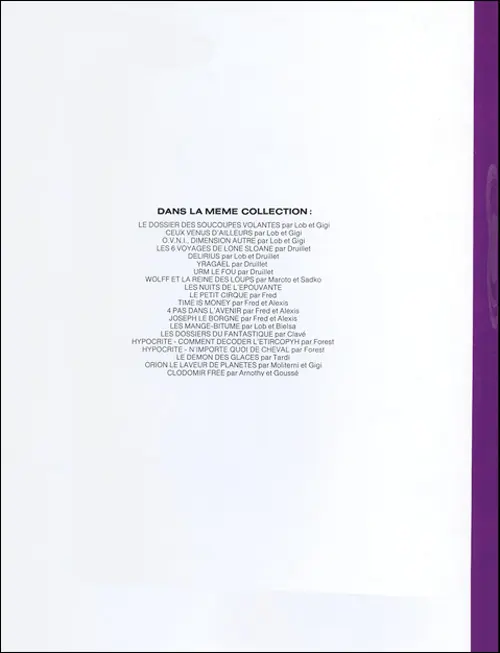 Verso de l'album Le Dossier des soucoupes volantes Tome 3 O.V.N.I. Dimension autre