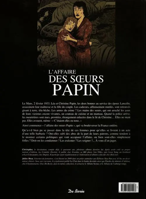 Verso de l'album Les grandes affaires criminelles et mystérieuses Tome 3 L'affaire des sœurs Papin