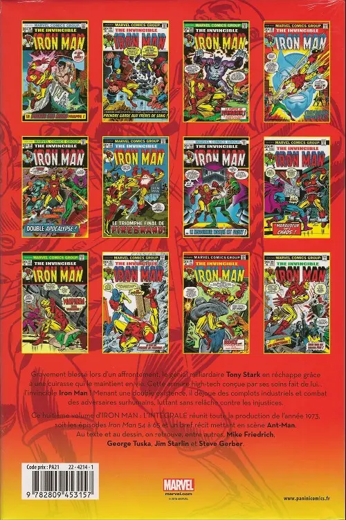 Verso de l'album Iron Man - L'Intégrale Tome 8 1973