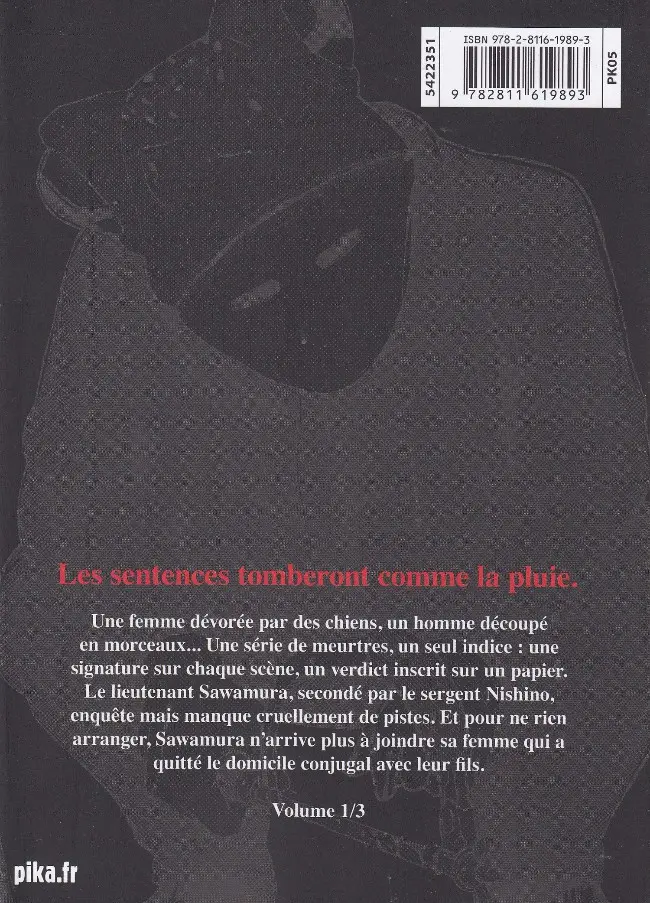 Verso de l'album Museum - Killing in the rain Tome 1