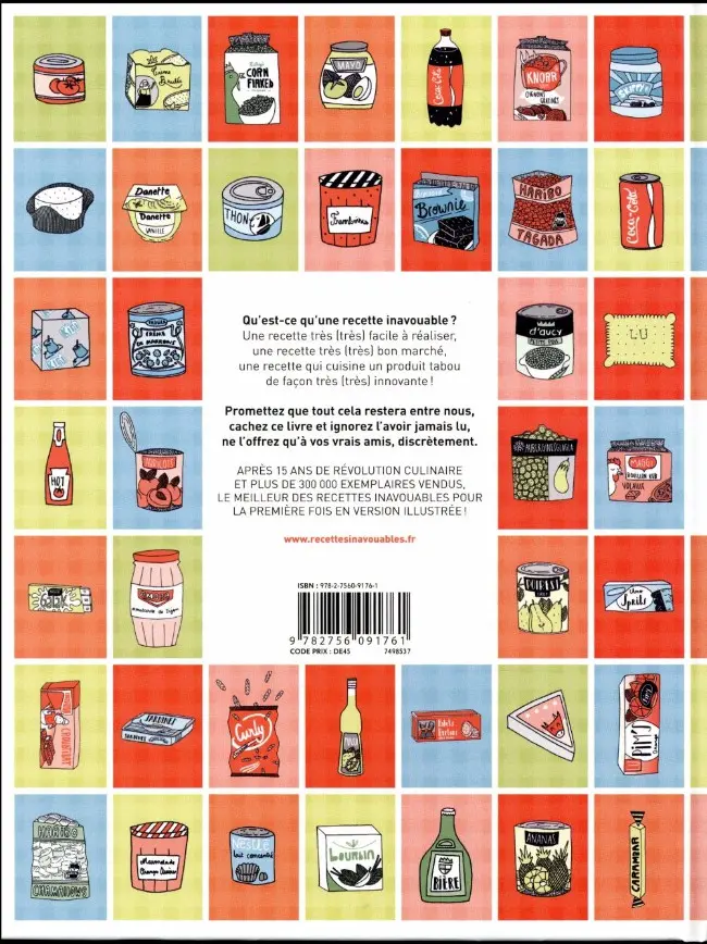 Verso de l'album Les Recettes inavouables illustrées