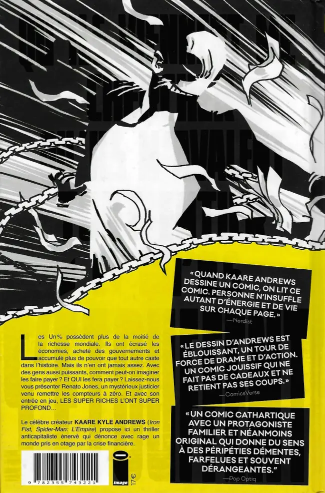 Verso de l'album Renato Jones Saison une Les Un%