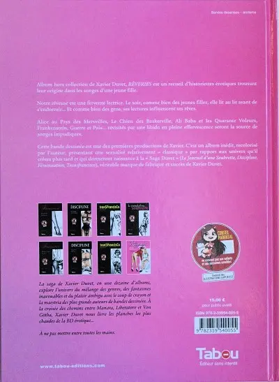 Verso de l'album Rêveries Songes impudiques