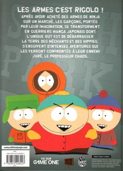 Verso de l'album South park Tome 1 Les armes c'est rigolo!