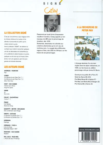 Verso de l'album A la recherche de Peter Pan Tome 1