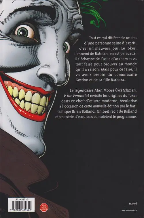 Verso de l'album Batman : Souriez The Killing Joke