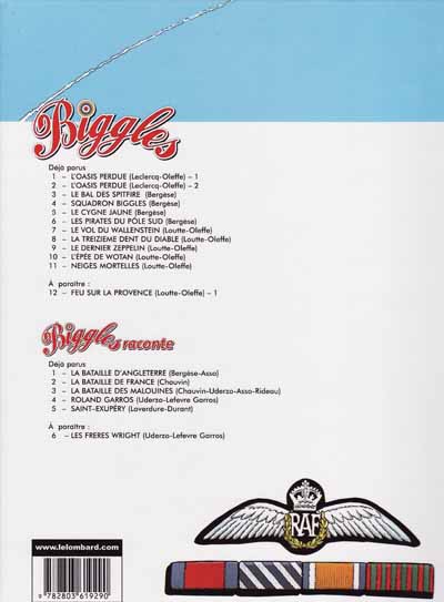 Verso de l'album Biggles Tome 7 Le dernier Zeppelin