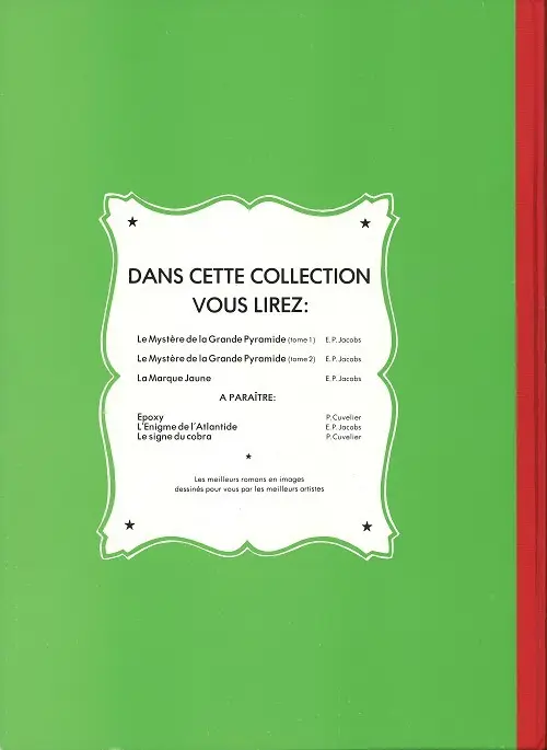 Verso de l'album Blake et Mortimer Tome 5 La Marque Jaune
