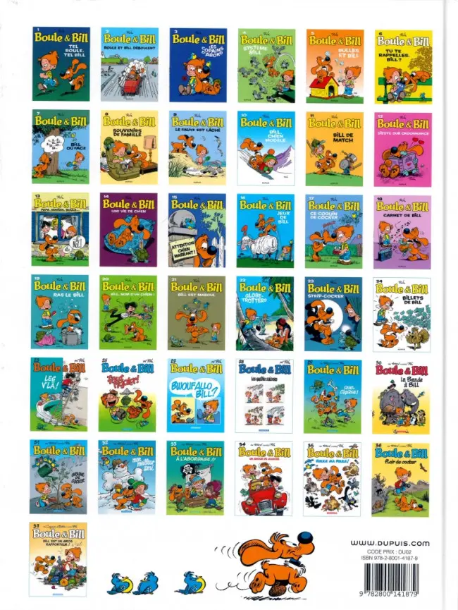Verso de l'album Boule & Bill Tome 1 Tel Boule, tel Bill