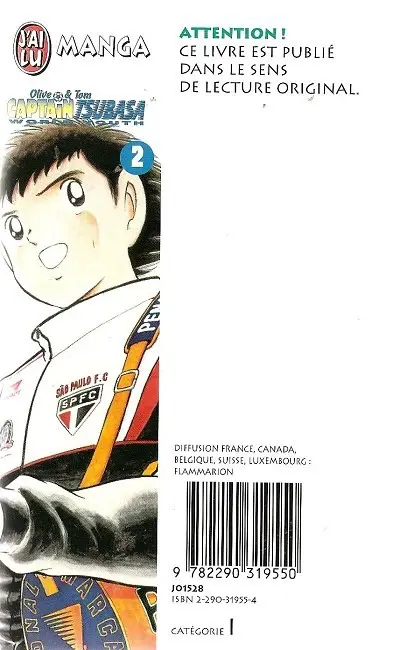 Verso de l'album Captain Tsubasa (Olive & Tom) - World Youth Tome 2 L'Enfant de Dieu