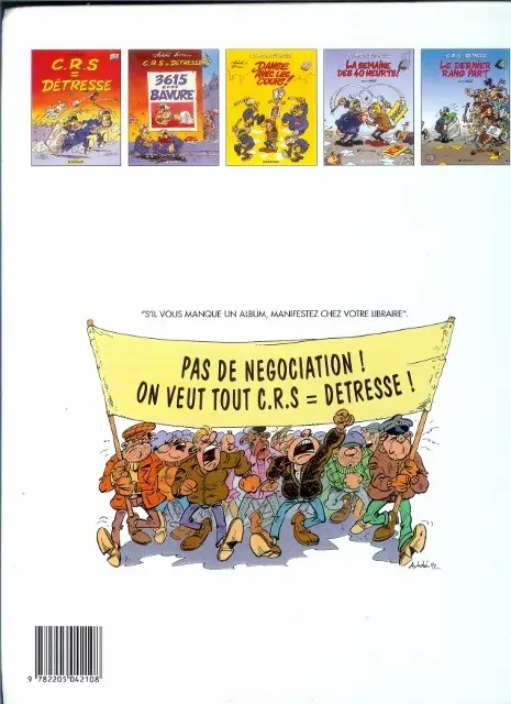 Verso de l'album CRS = Détresse Tome 2 3615 code Bavure