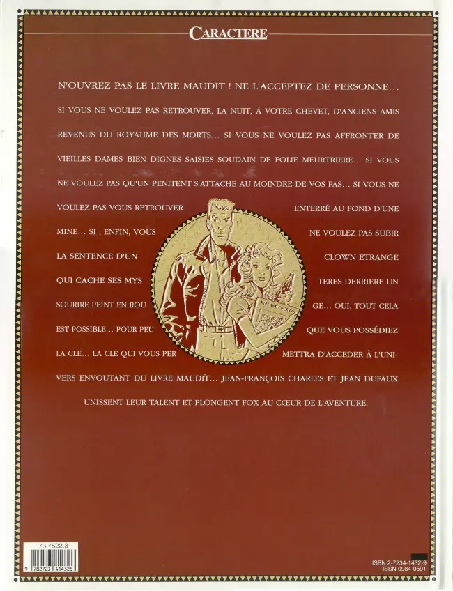 Verso de l'album Fox Tome 1 Le Livre Maudit